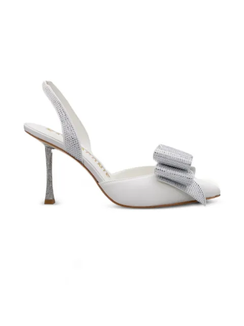 Kat Maconie crystal-embellished bow slingback pumps
