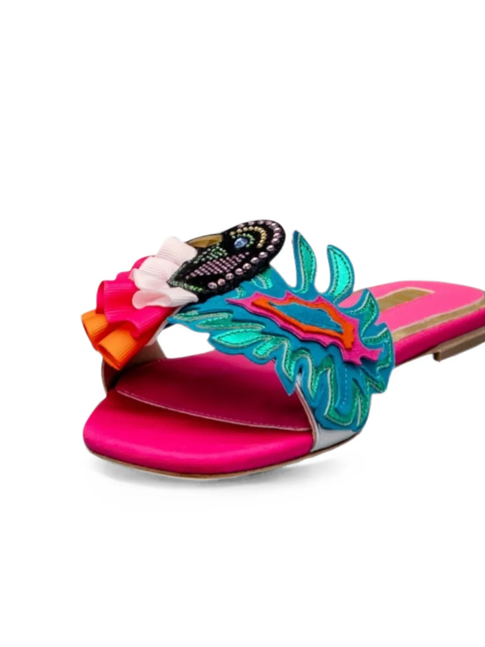 Kat Maconie Sandalen verfraaid met vogels en ruches Roze