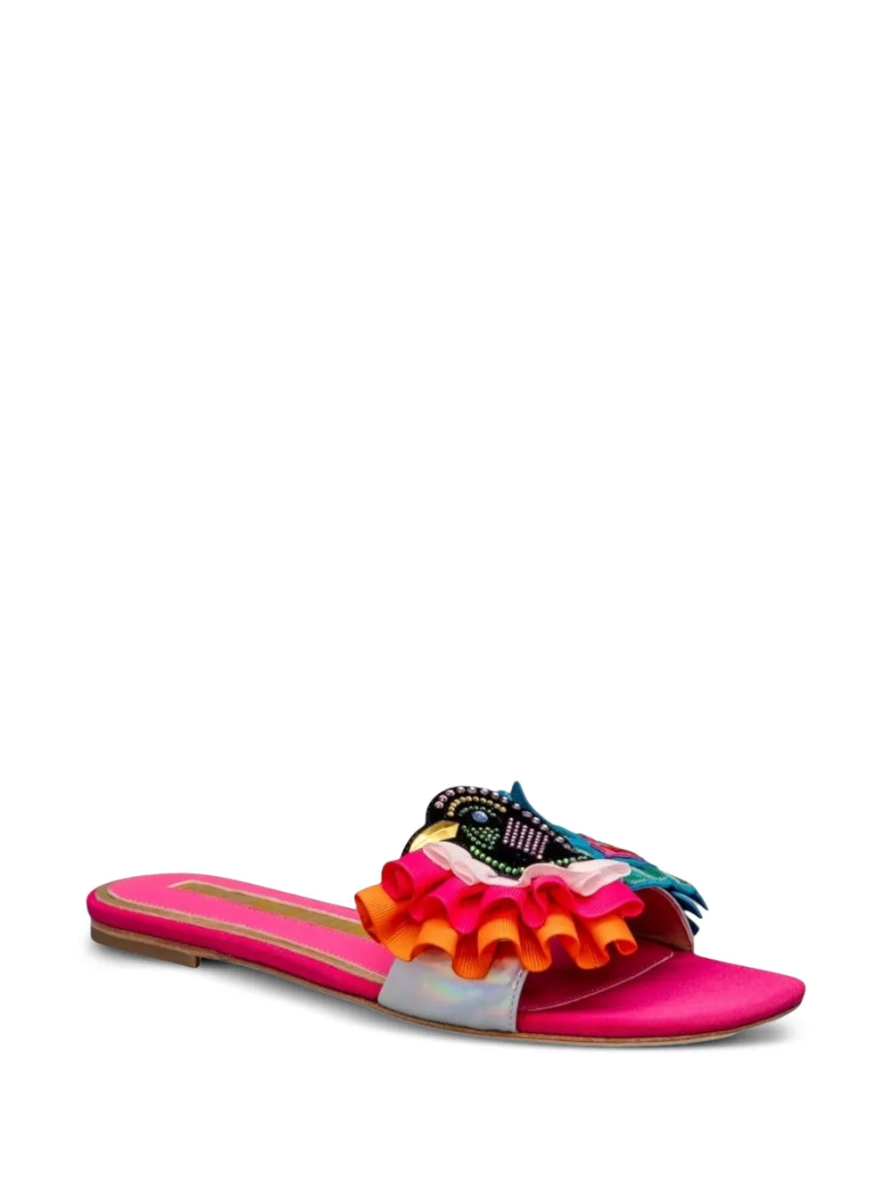 Kat Maconie Sandalen verfraaid met vogels en ruches Roze