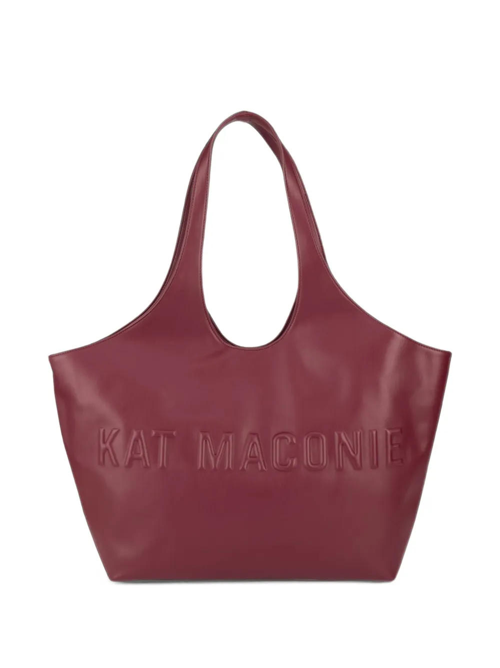Kat Maconie large Brooklyn logo-embossed shoulder bag - Rosso