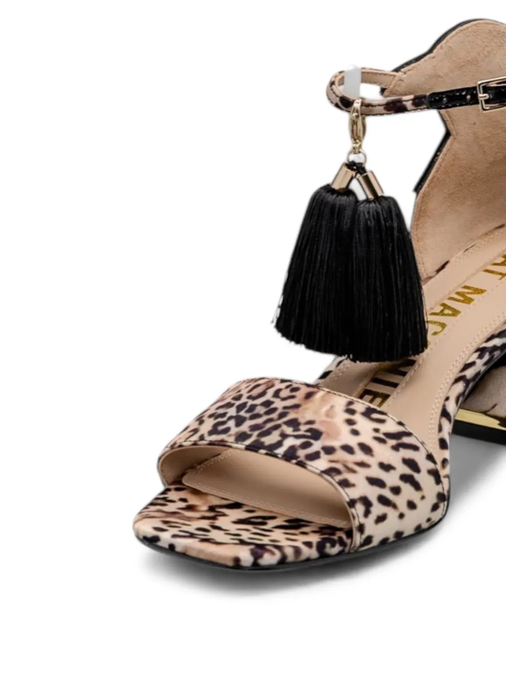 Kat Maconie Verfraaide sandalen met luipaard-print Beige