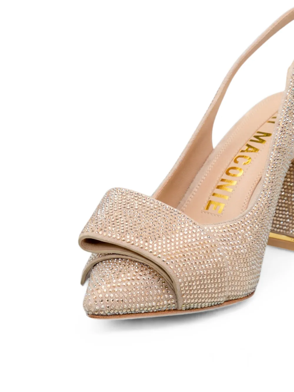 Kat Maconie Slingback pumps verfraaid met kristallen en strik Beige