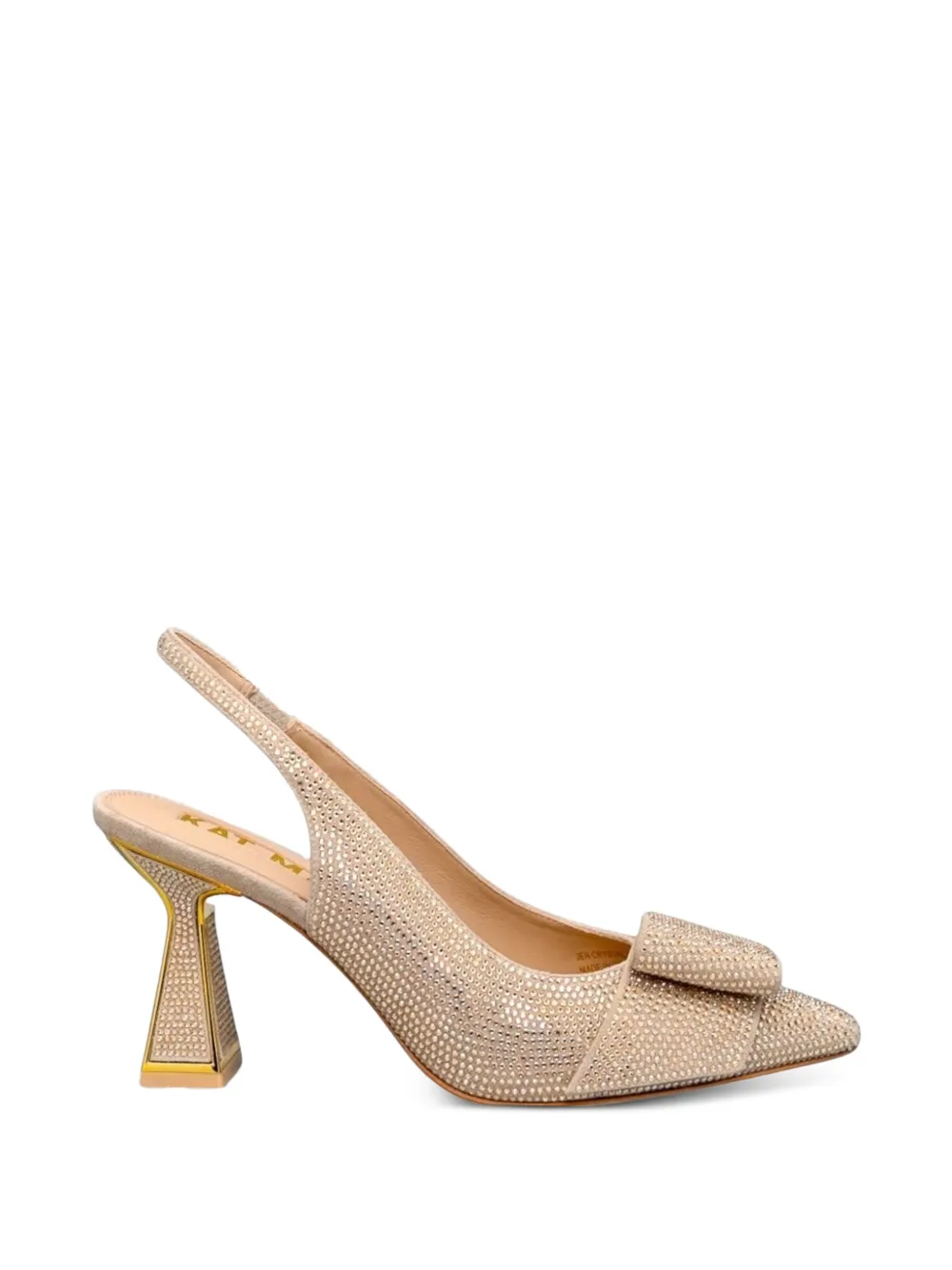 Kat Maconie Slingback pumps verfraaid met kristallen en strik Beige
