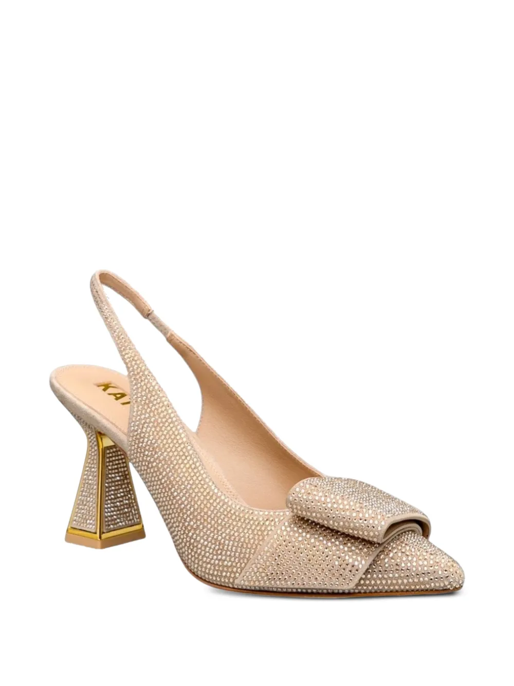 Kat Maconie Slingback pumps verfraaid met kristallen en strik Beige