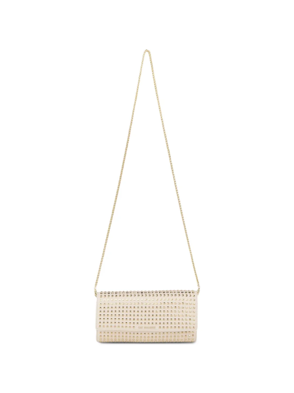 Kat Maconie Victoria stud-embellished chain-link shoulder bag - Bianco