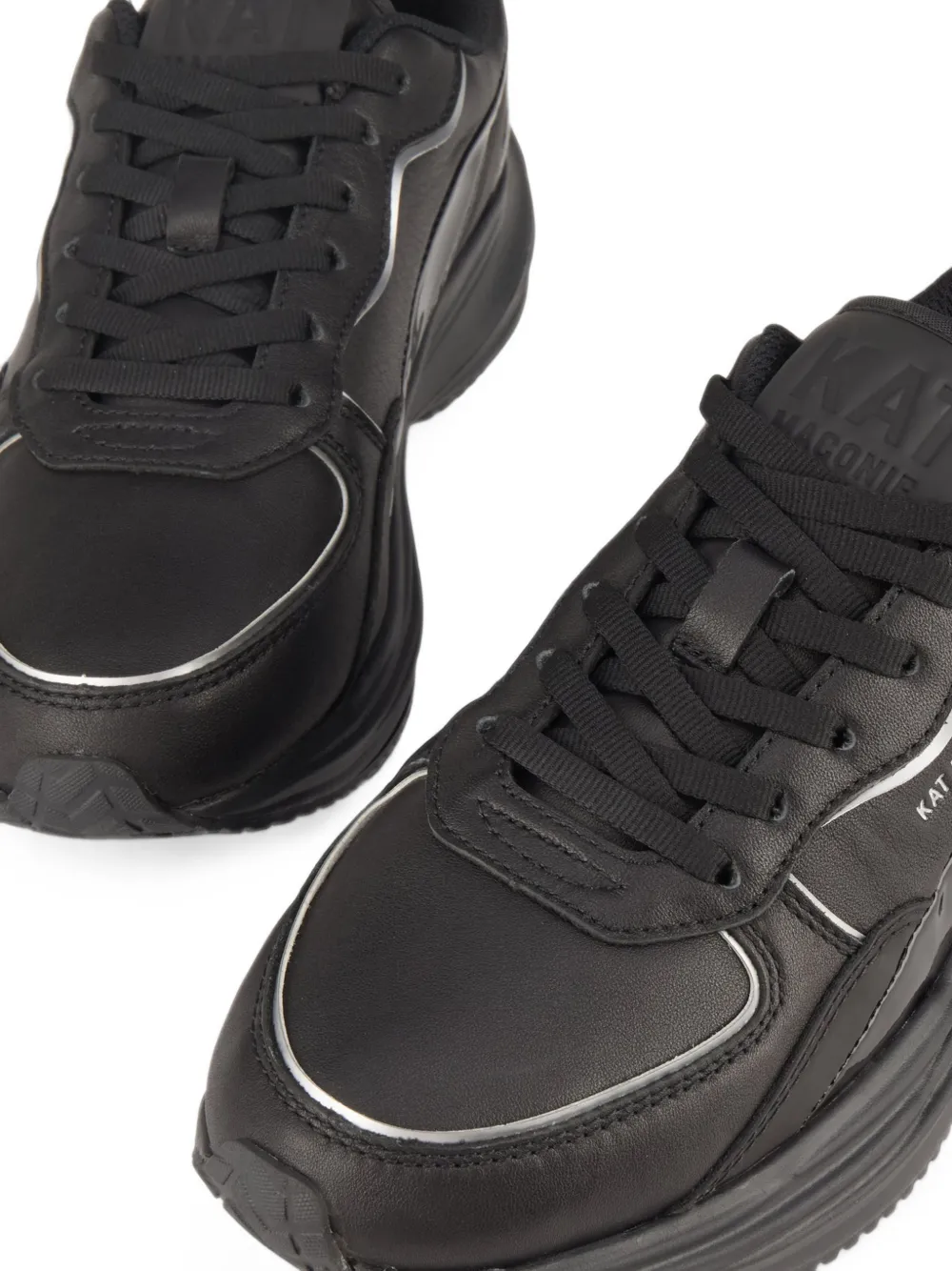 Kat Maconie Aura snakeskin-effect panelled sneakers Zwart