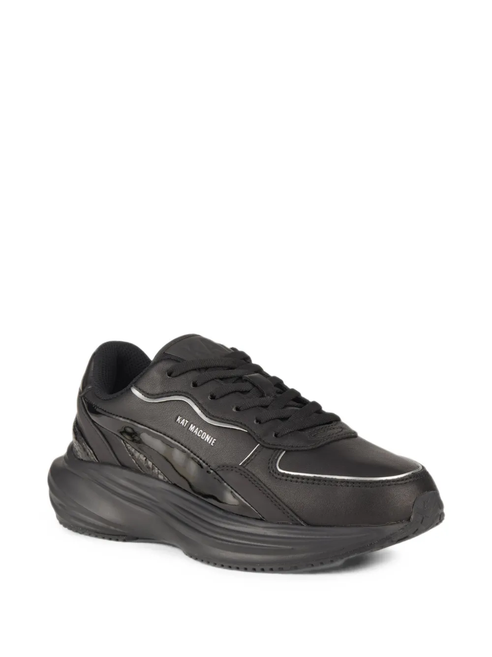 Kat Maconie Aura snakeskin-effect panelled sneakers Zwart