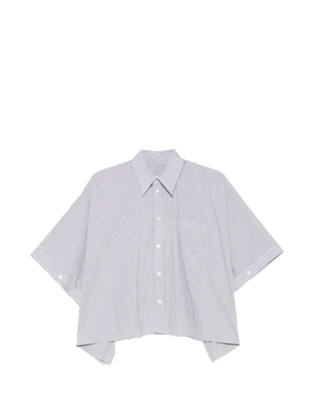 MM6 Maison Margiela striped asymmetric-hem shirt - White