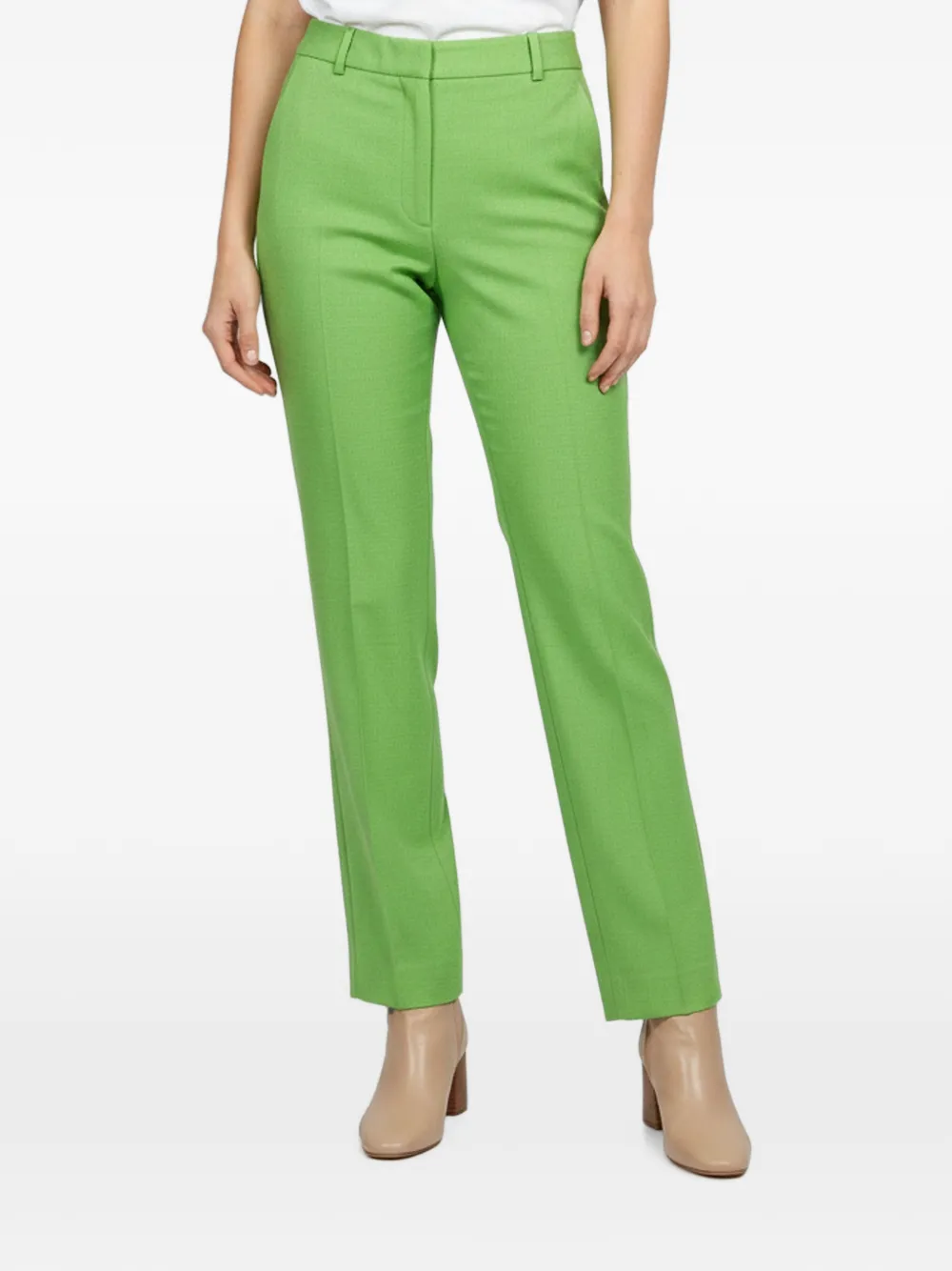 Victoria Beckham button-up straight-fit trousers - Verde
