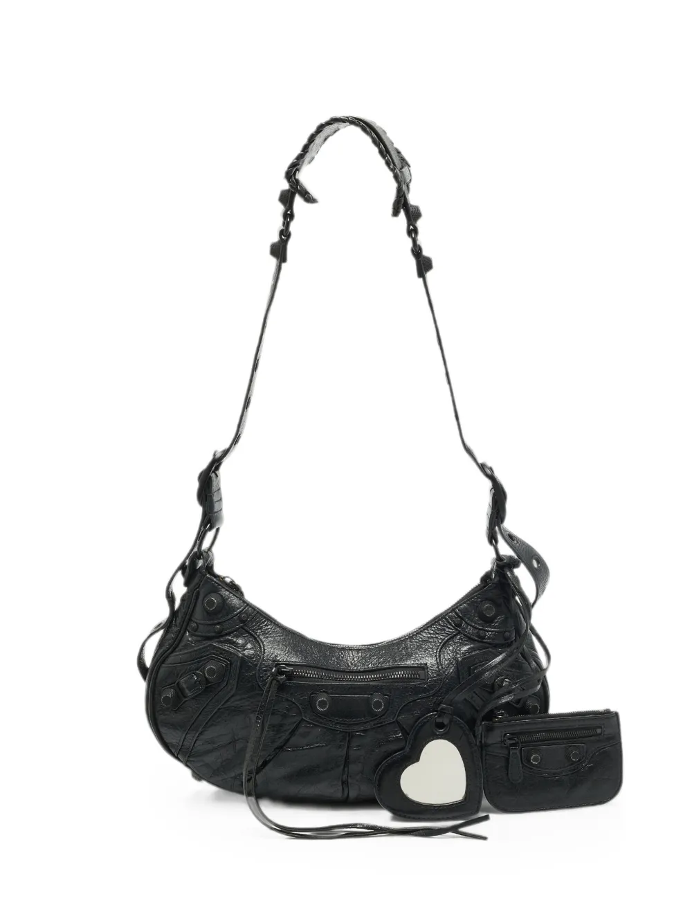 Pre-owned Balenciaga Le Cagole Stud-detail Shoulder Bag In Black