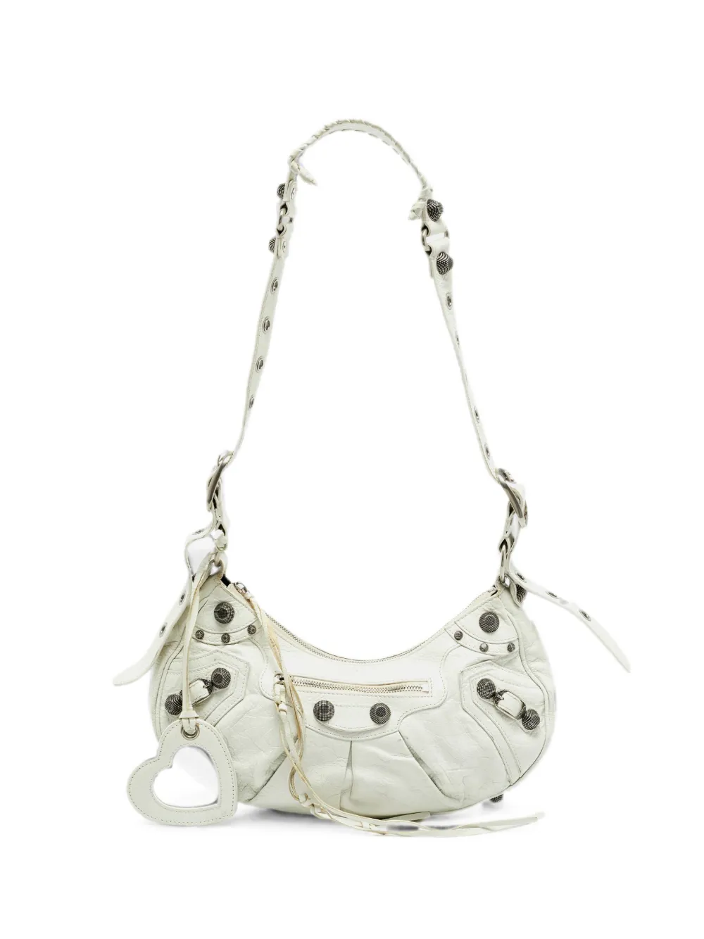 Pre-owned Balenciaga Small Le Cagole Shoulder Bag In White