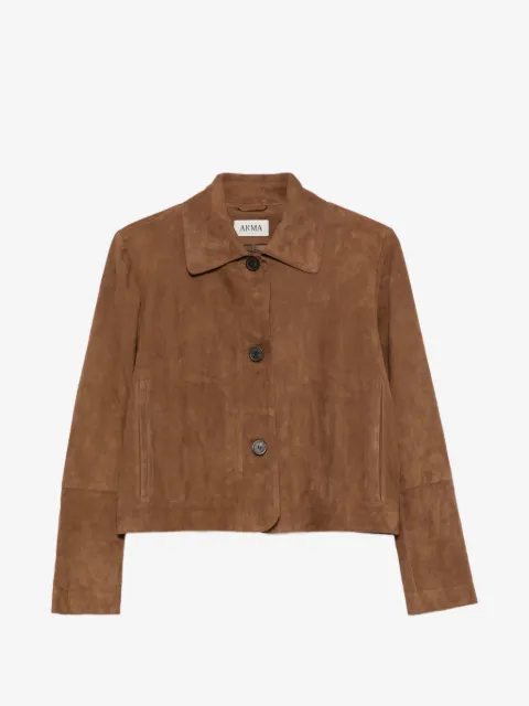 Arma suede button-front jacket