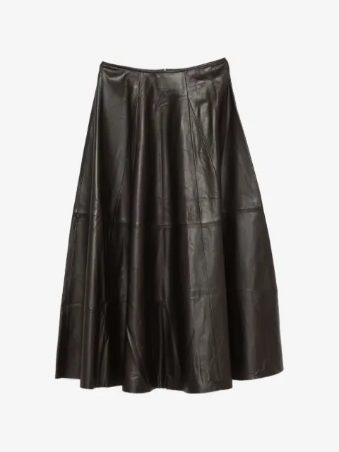 Arma paneled leather midi skirt