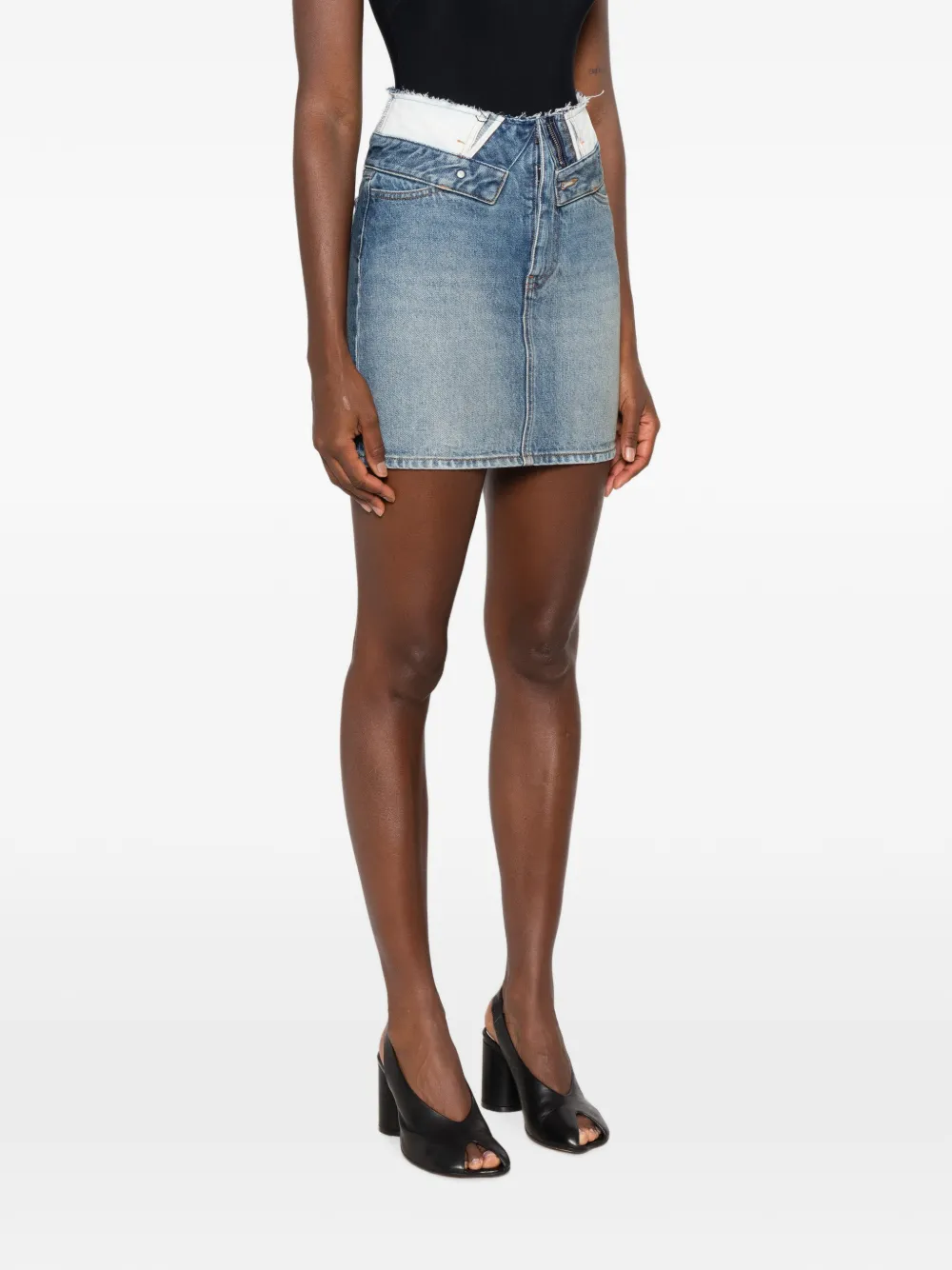 MM6 Maison Margiela Gerafelde rok Blauw