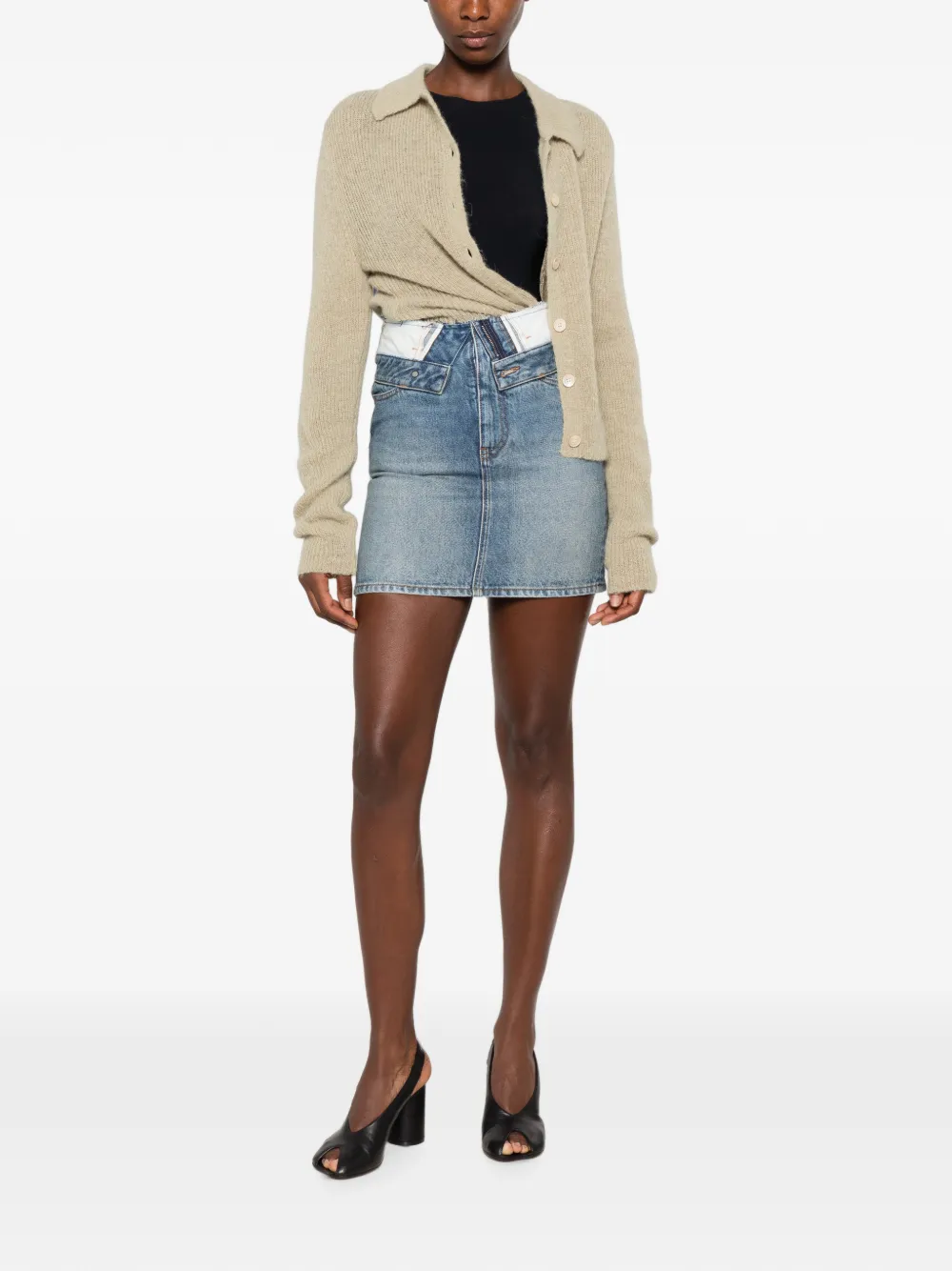 MM6 Maison Margiela Gerafelde rok Blauw