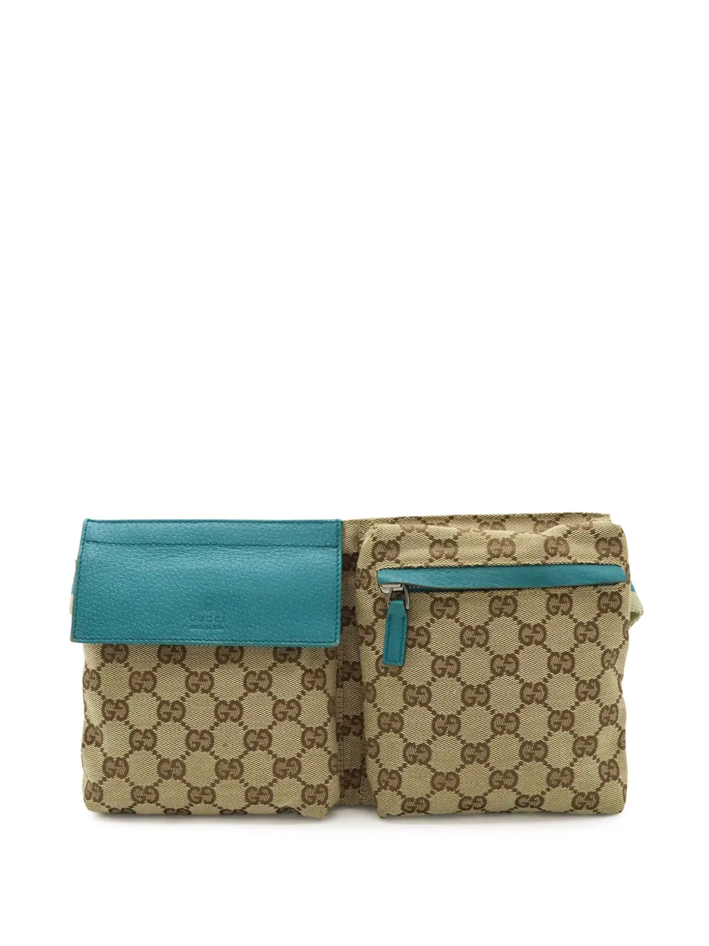 Gucci Pre-Owned 2000-2015 GG Canvas Web Double Pocket belt bag - Toni neutri