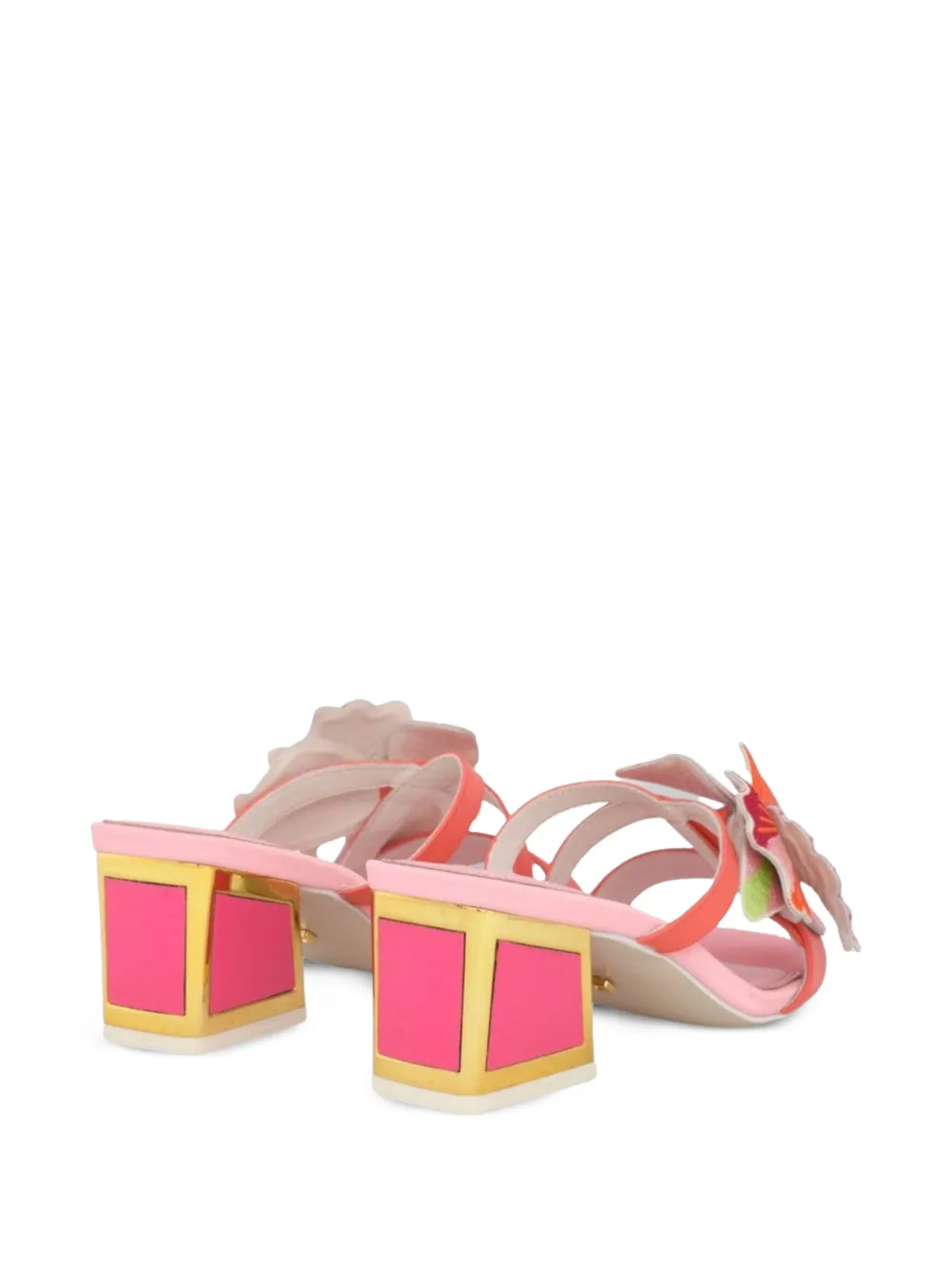 Kat Maconie Eve sandalen met blokhak en bloemen-applicatie Roze