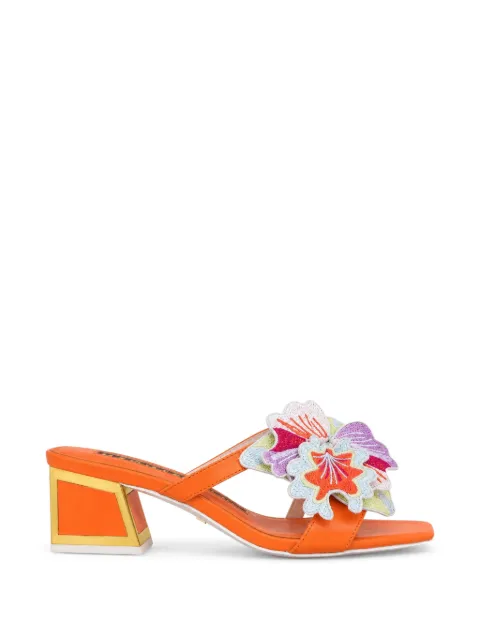 Kat Maconie Eve floral-applique block-heel sandals