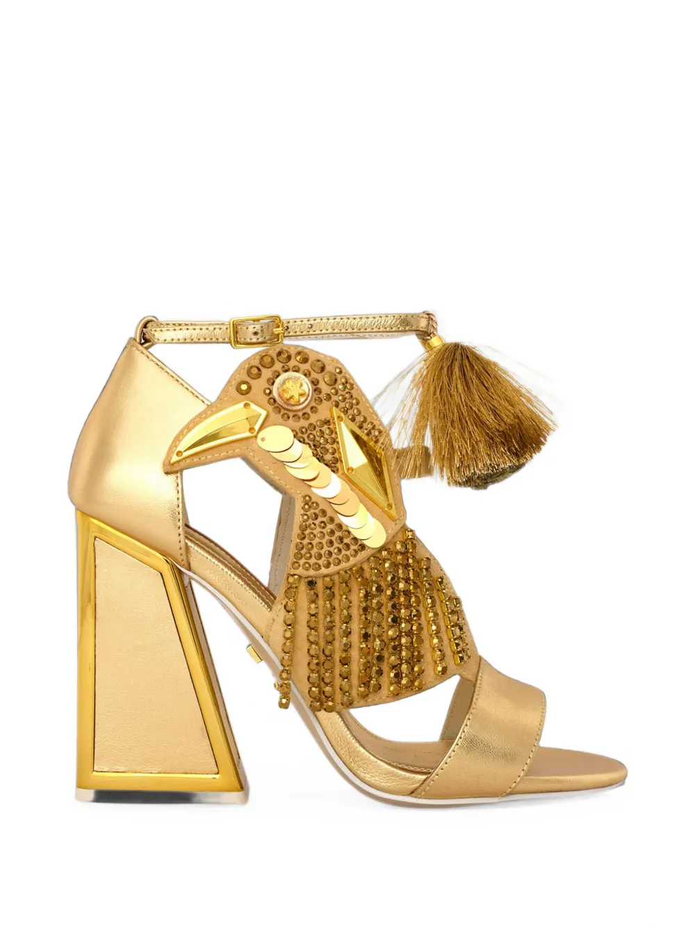 Kat Maconie Aya verfraaide sandalen met vogelpatroon Roze