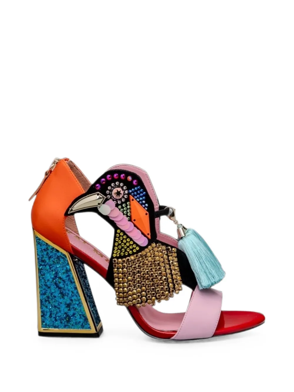Kat Maconie Verfraaide sandalen met kwastje Oranje