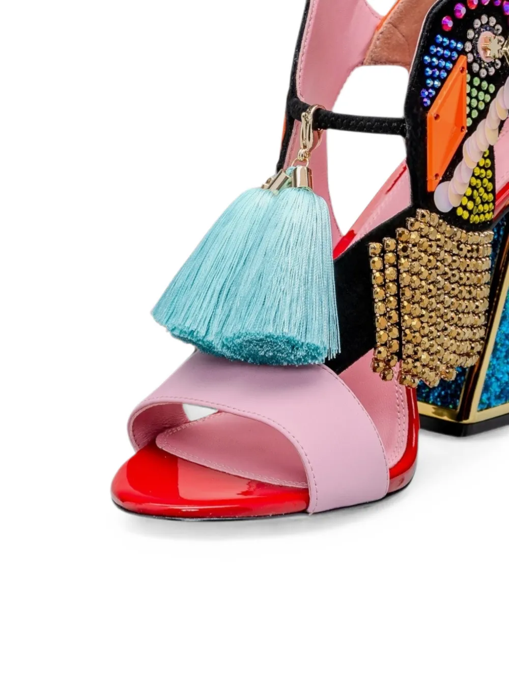Kat Maconie Verfraaide sandalen met kwastje Oranje