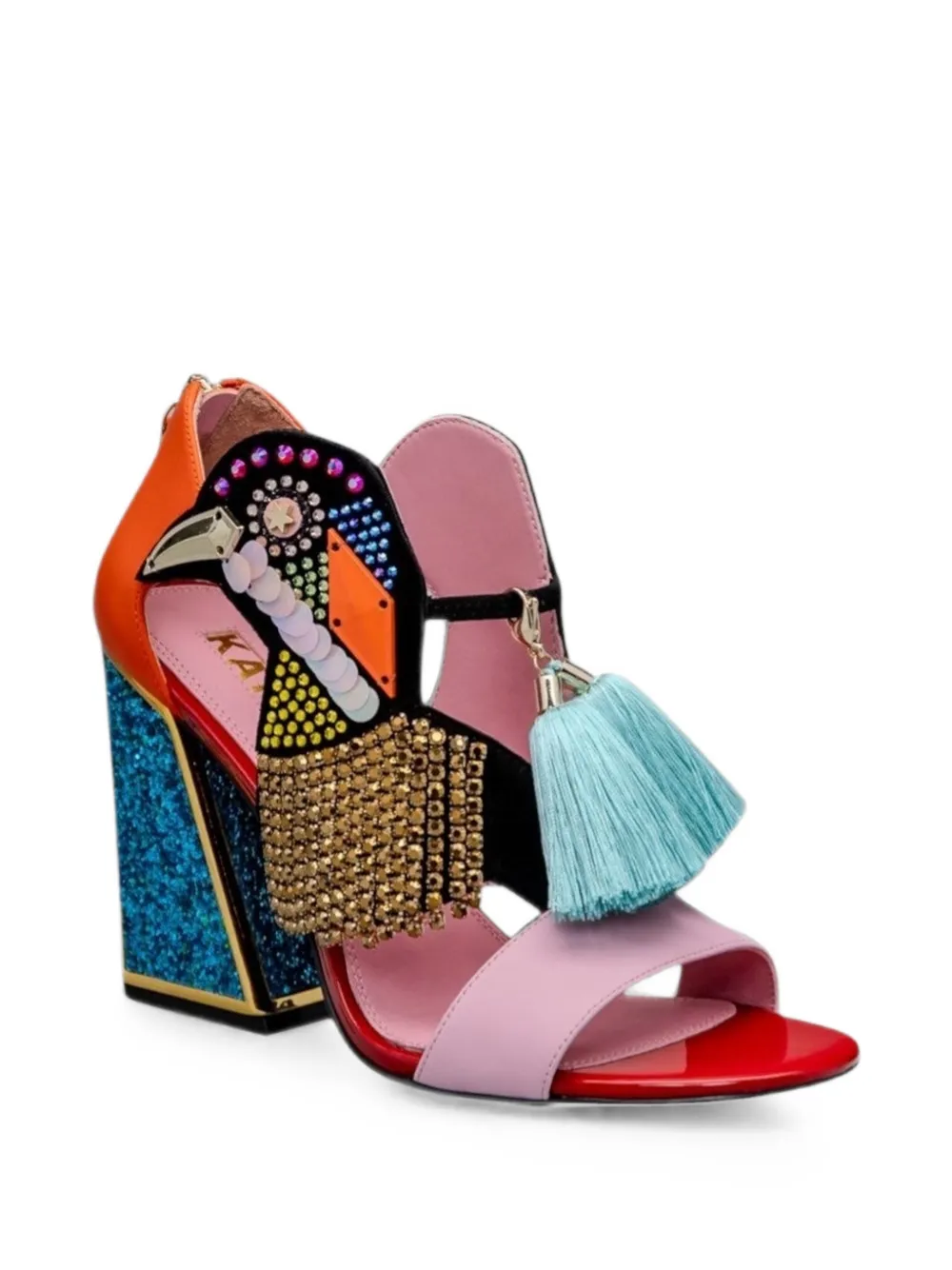 Kat Maconie Verfraaide sandalen met kwastje Oranje