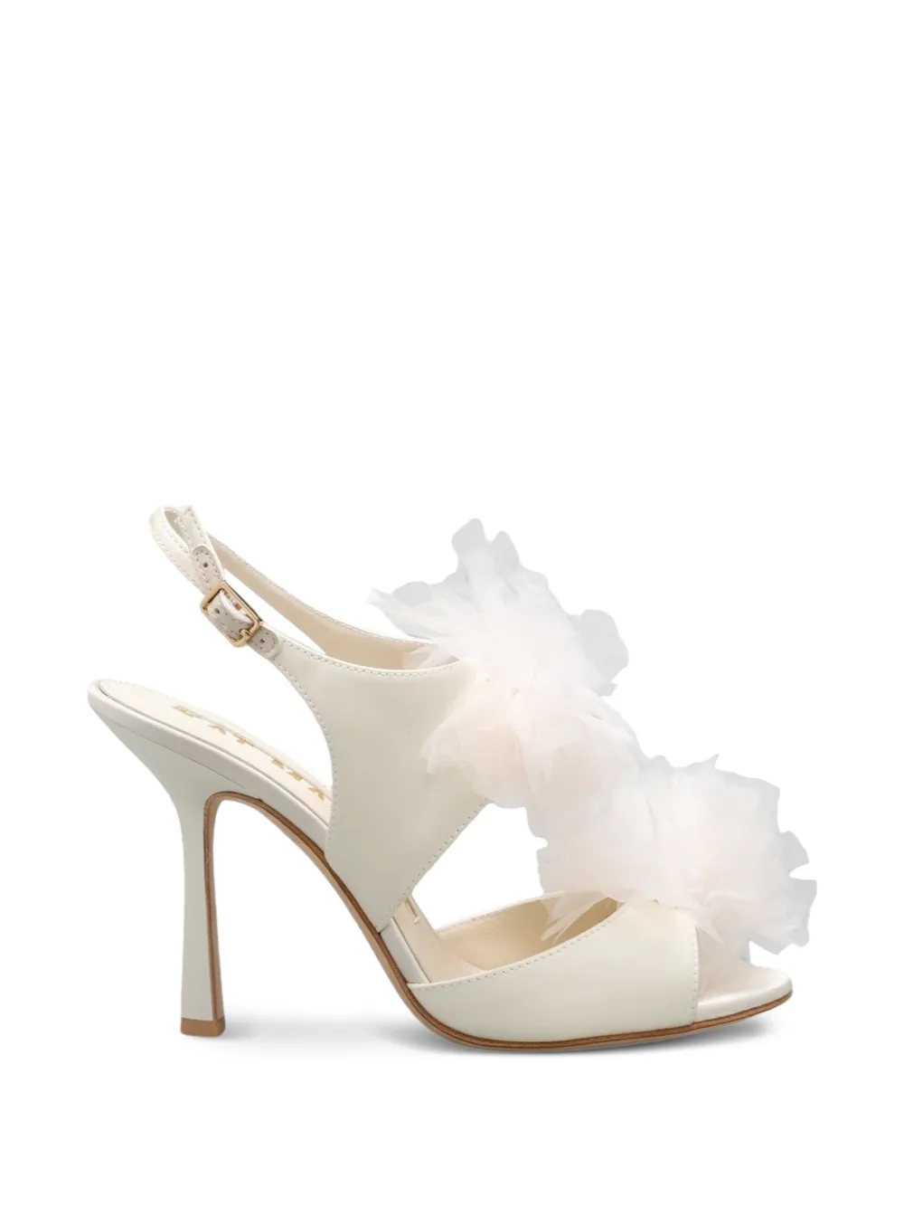Kat Maconie Slingback sandalen met ruches Beige