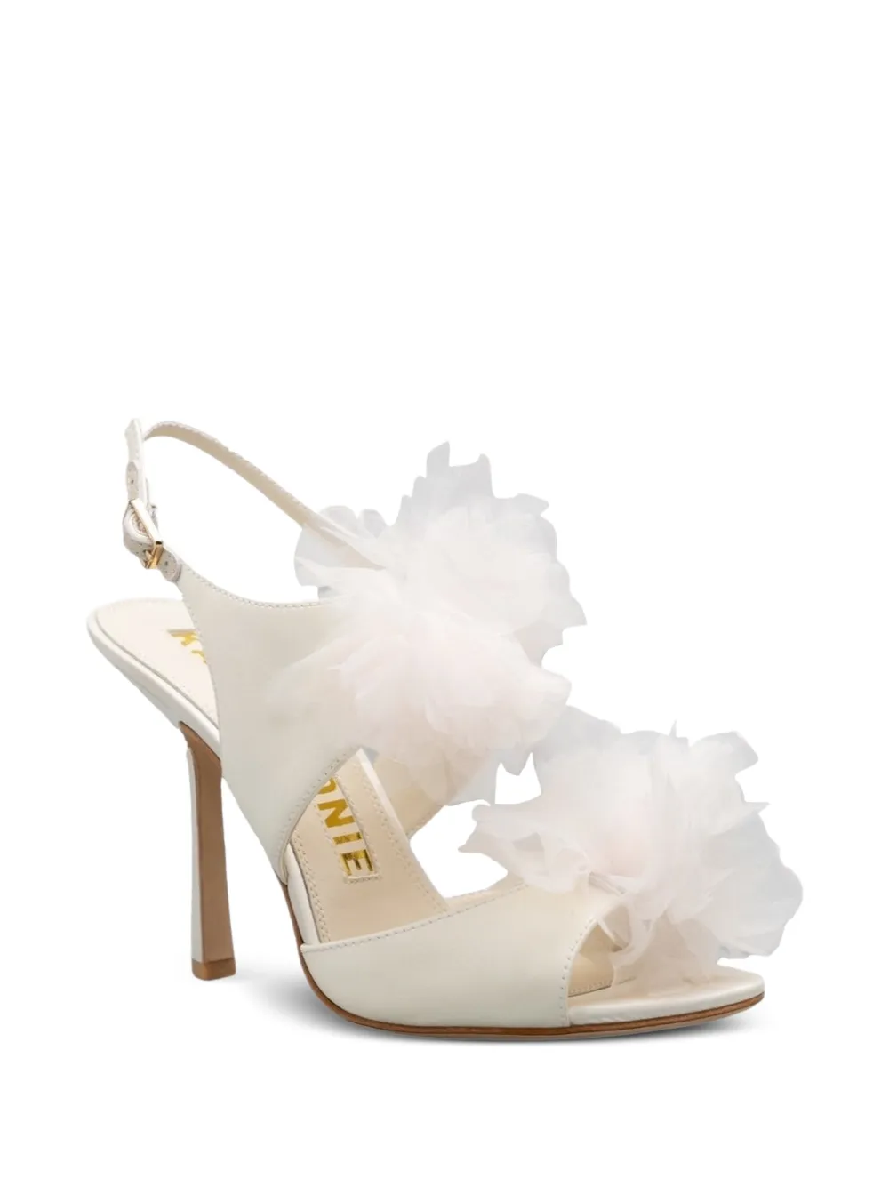 Kat Maconie Slingback sandalen met ruches Beige