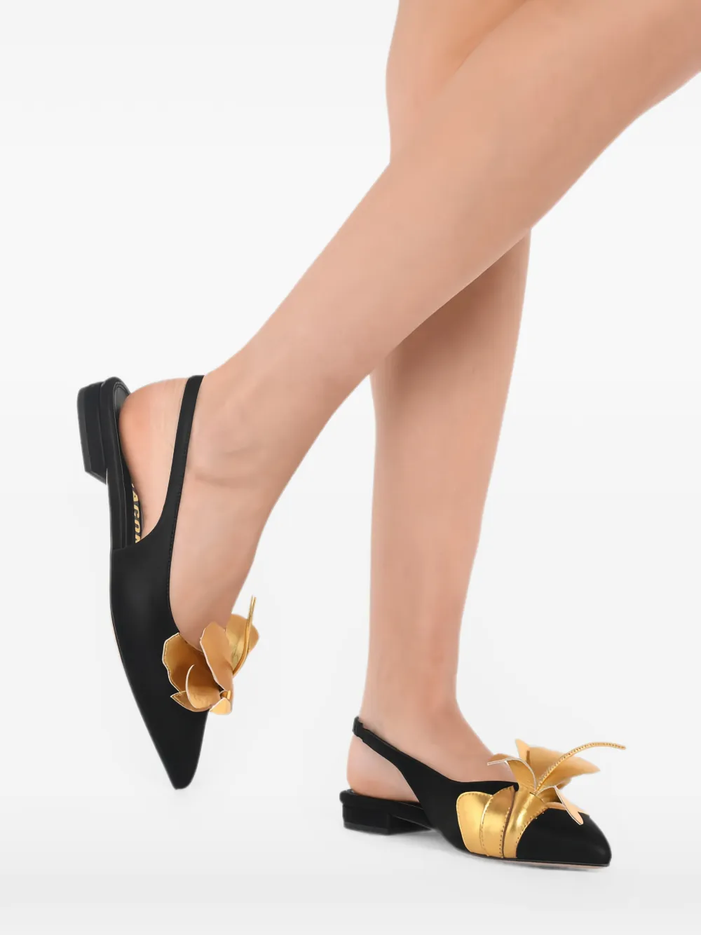 Kat Maconie Nelli ballerina's met bloemendetail Zwart