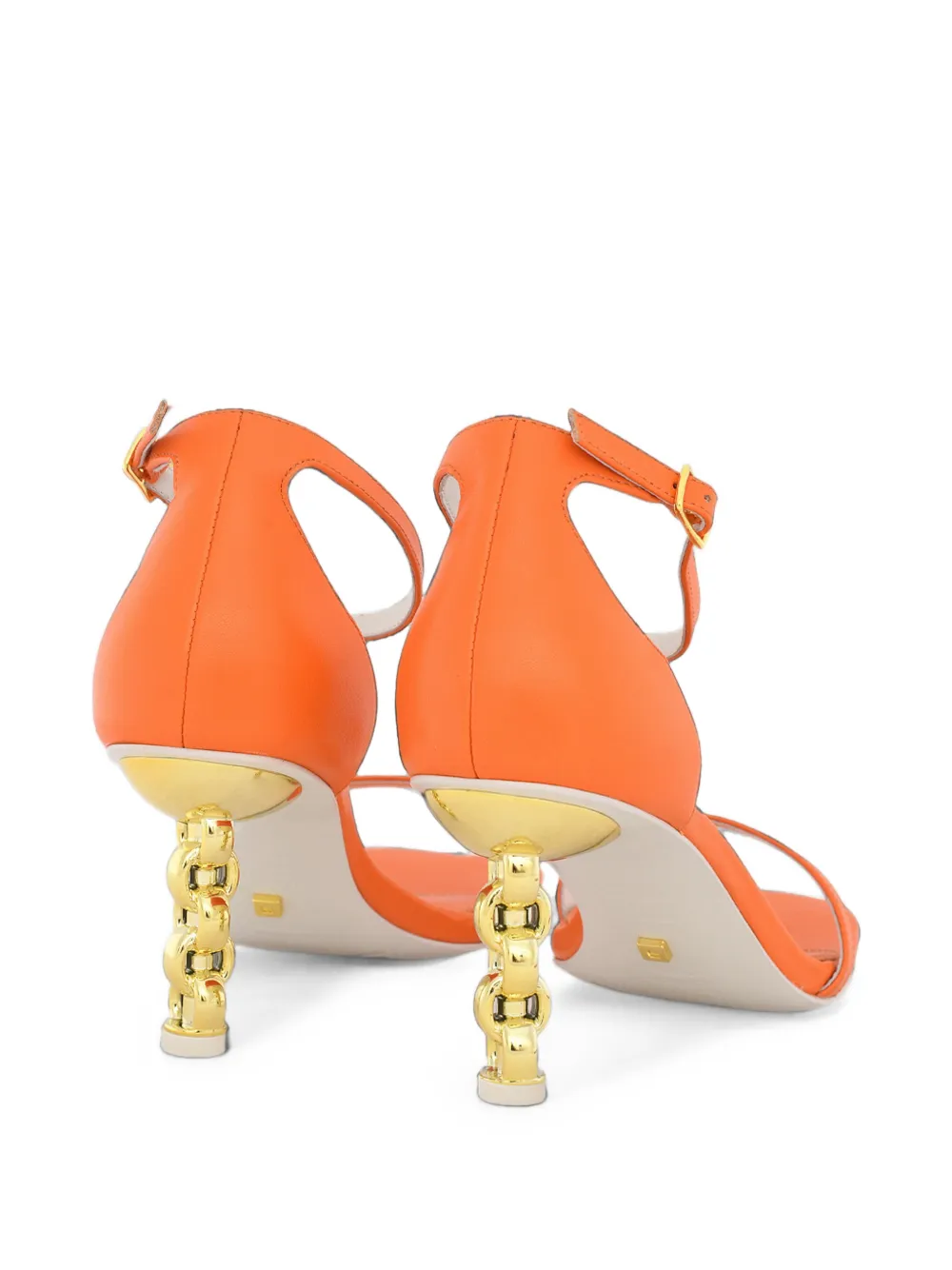 Kat Maconie Adela sculptural-heel leather sandals Oranje
