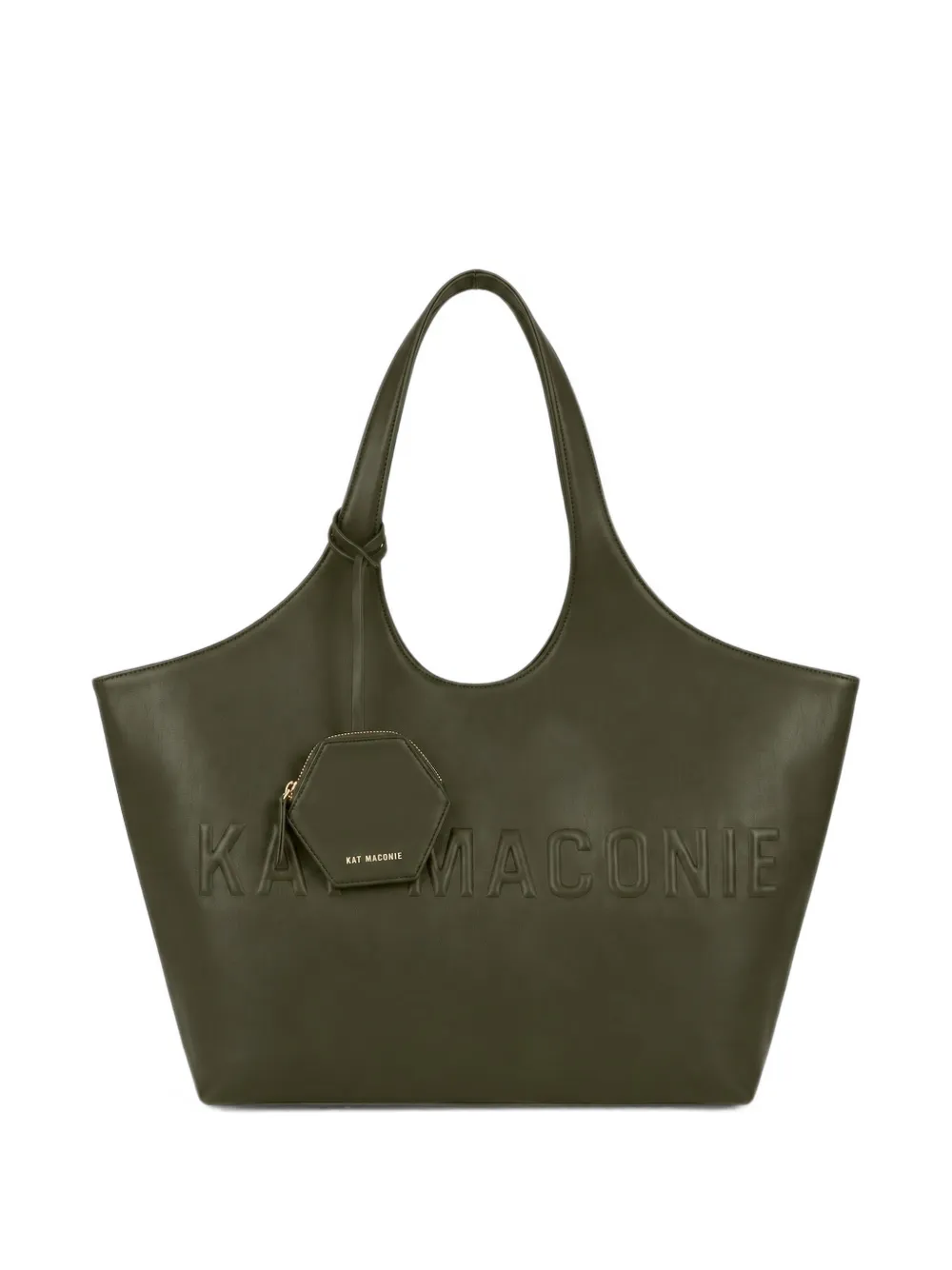 Kat Maconie large Brooklyn logo-embossed shoulder bag - Verde