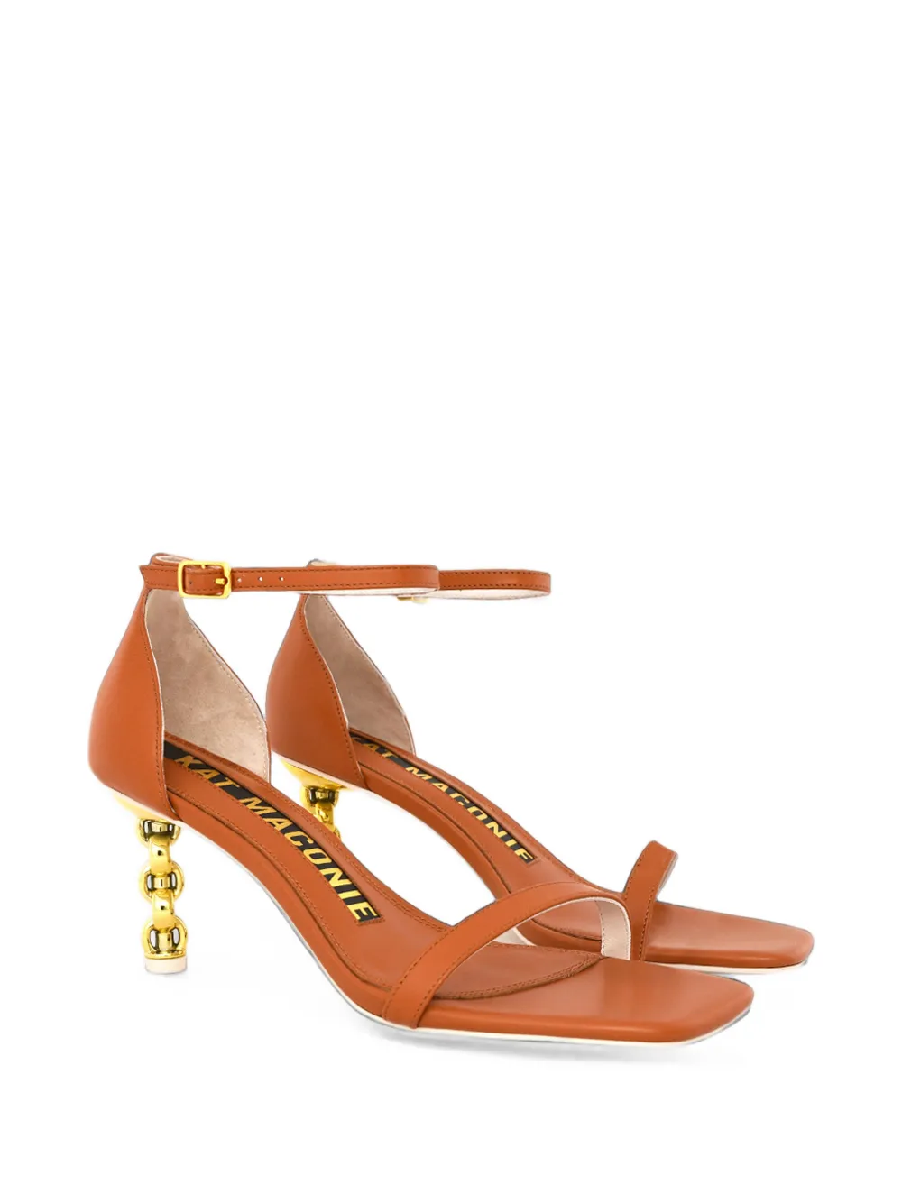 Kat Maconie Adela chain-link heel sandals Bruin
