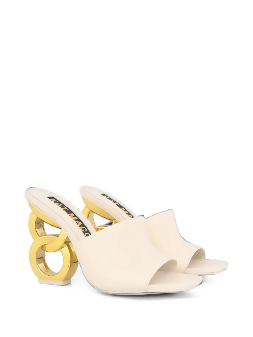 Kat Maconie Ebba chain-link heel sandals Wit