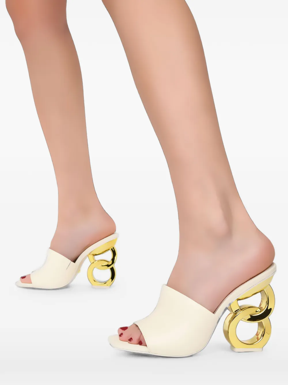 Kat Maconie Ebba chain-link heel sandals Wit