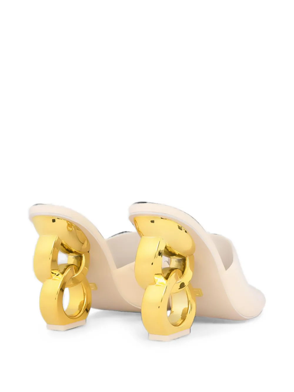 Kat Maconie Ebba chain-link heel sandals Wit