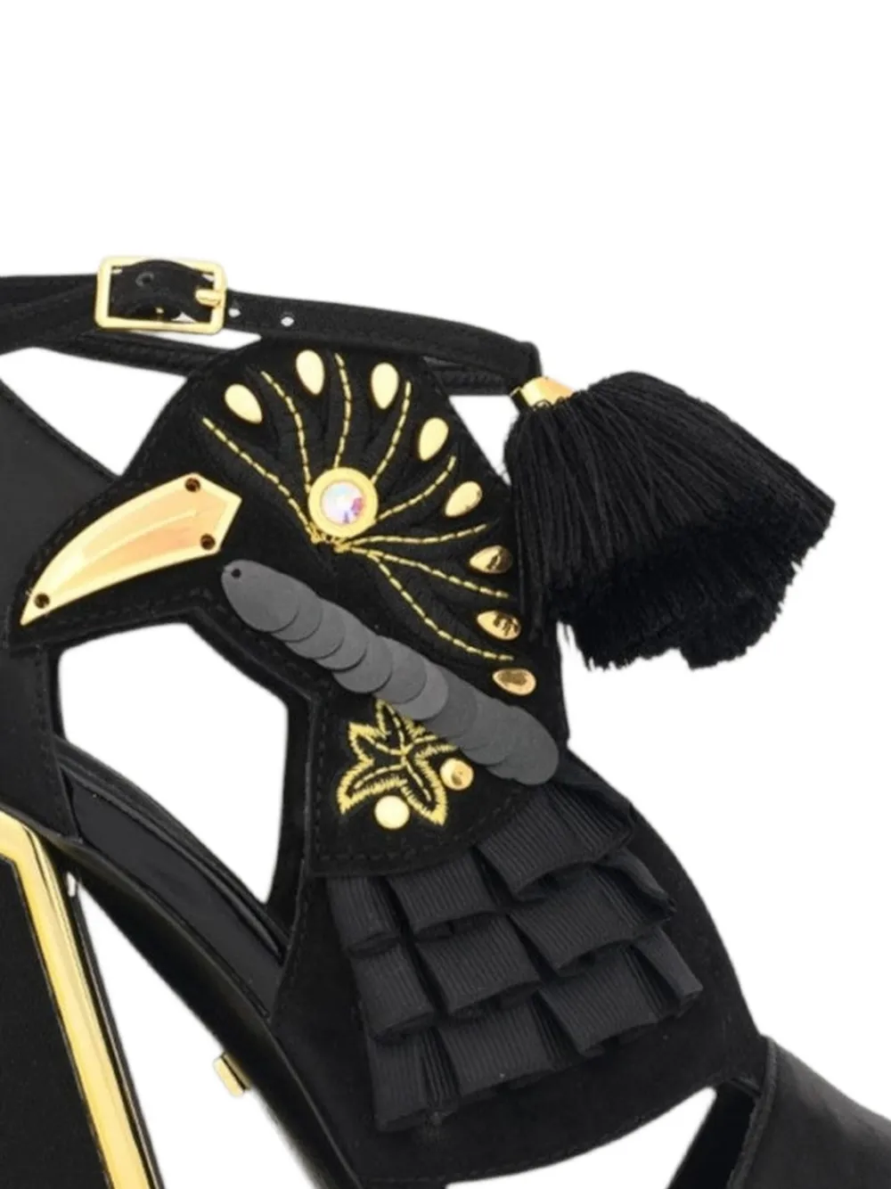 Kat Maconie Aya bird-embellished sandals Zwart