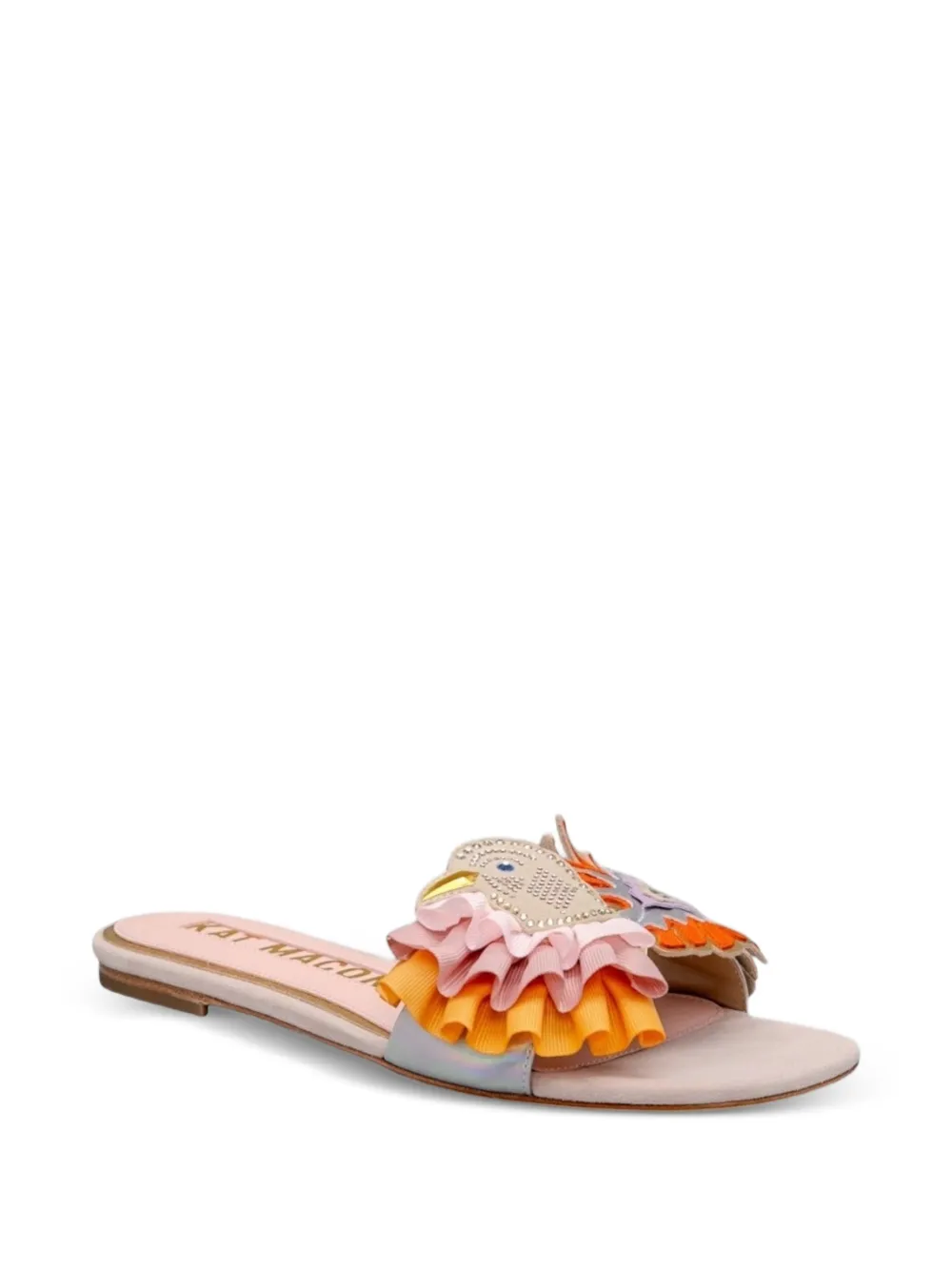 Kat Maconie Verfraaide sandalen met ruches Beige