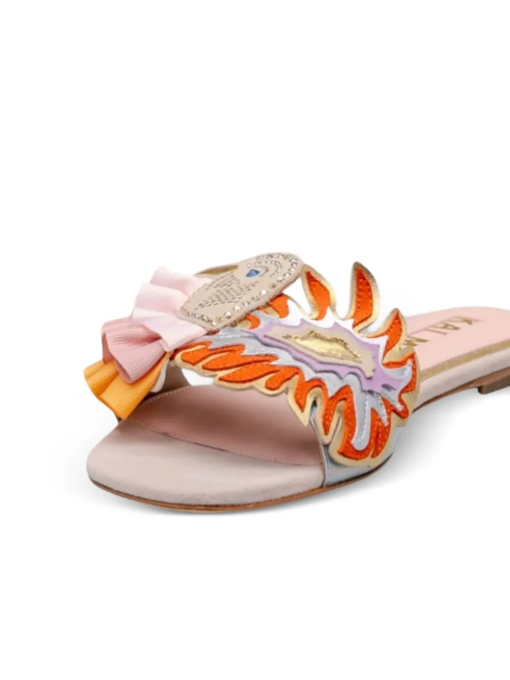 Kat Maconie Verfraaide sandalen met ruches Beige