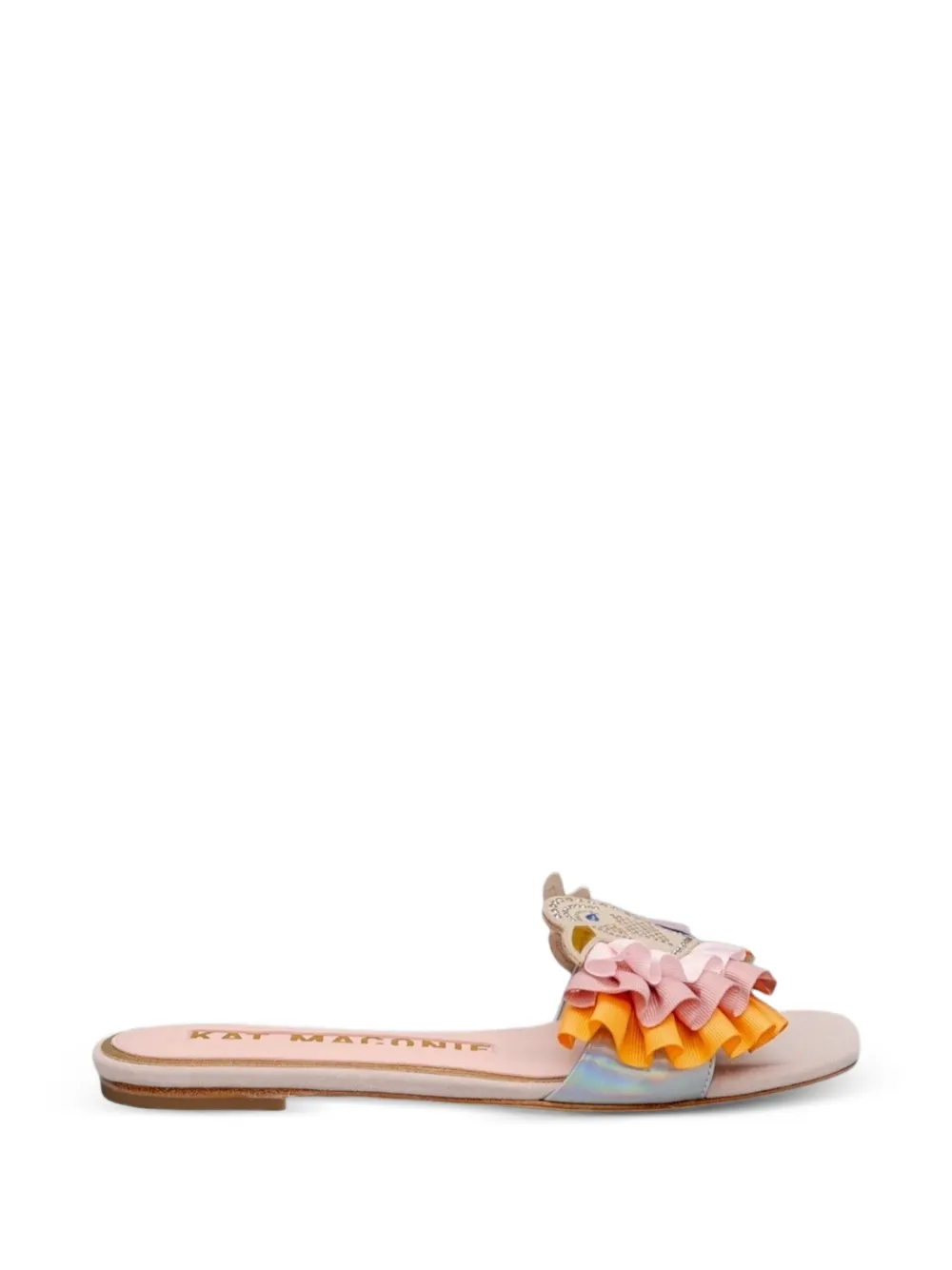 Kat Maconie Verfraaide sandalen met ruches Beige