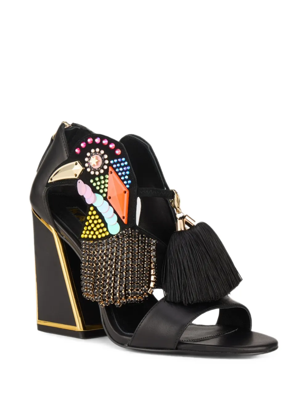 Kat Maconie Aya embellished tassel sandals Zwart