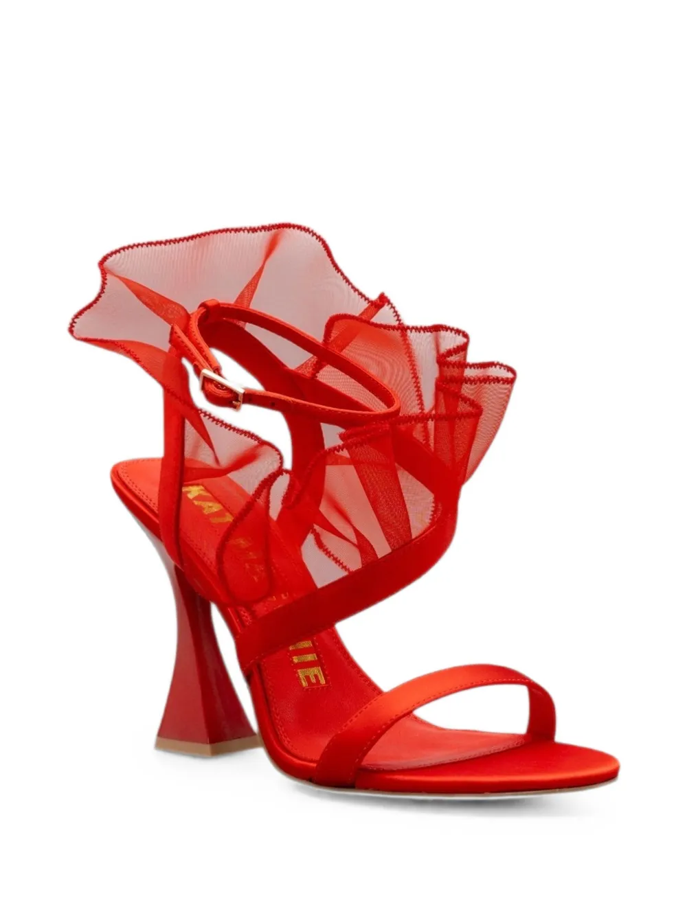 Kat Maconie Sabina sandalen met ruches Rood