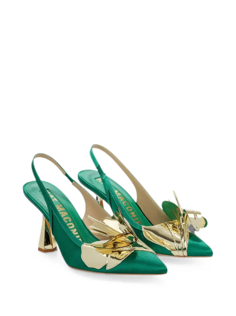 Kat Maconie Muiltjes met bloemenpatch Groen