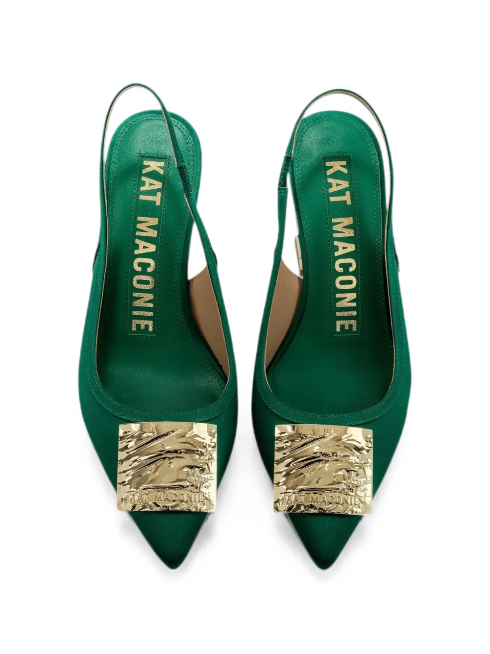 Kat Maconie Slingback pumps met logoplakkaat Groen