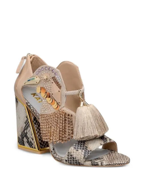 Kat Maconie embellished snakeskin-effect sandals