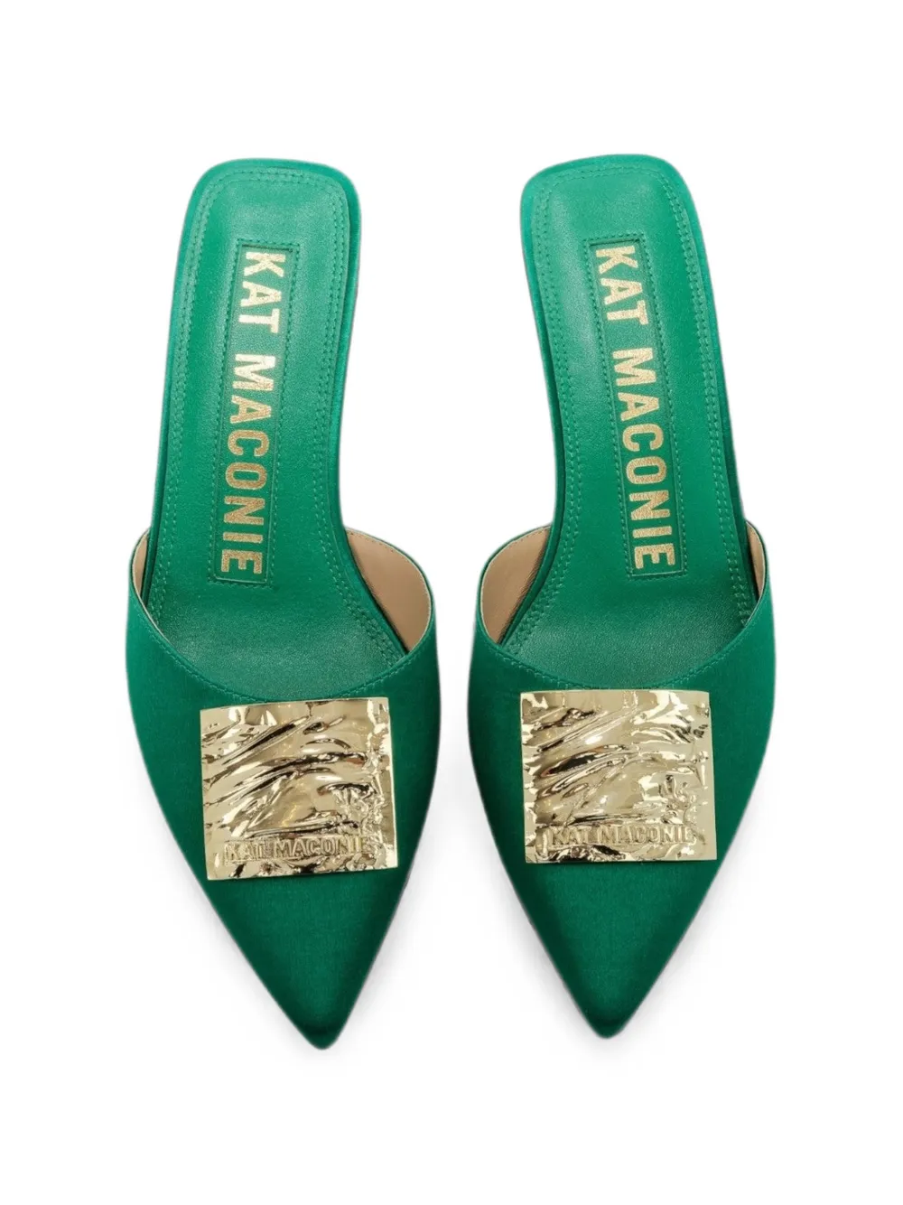 Kat Maconie Rosemin muiltjes met logoplakkaat Groen