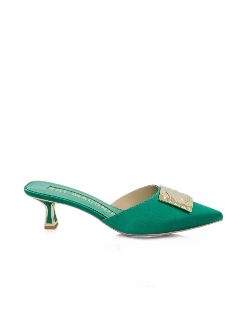 Kat Maconie Rosemin muiltjes met logoplakkaat Groen
