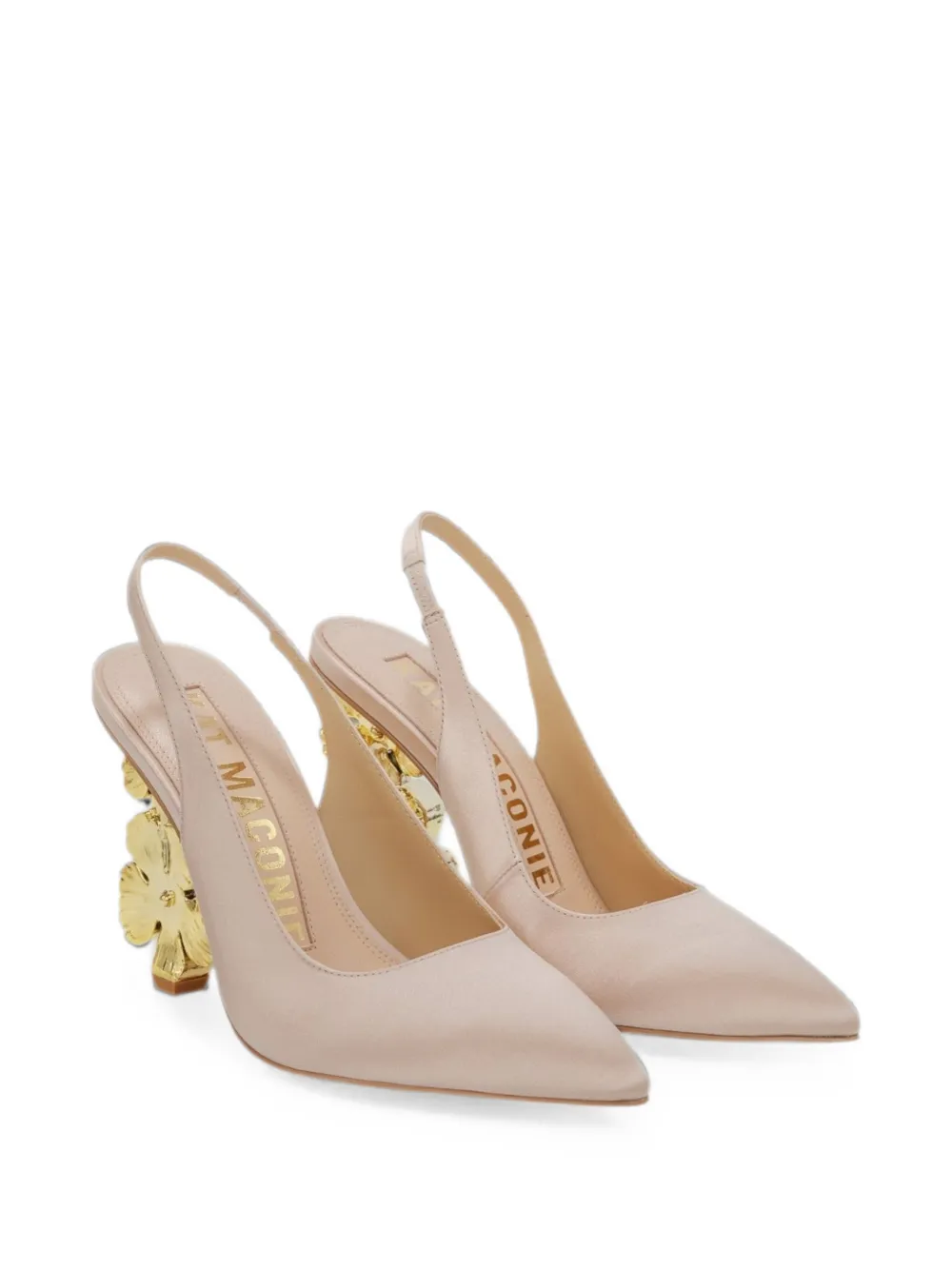 Kat Maconie Mona muiltjes met bloemenhak Beige