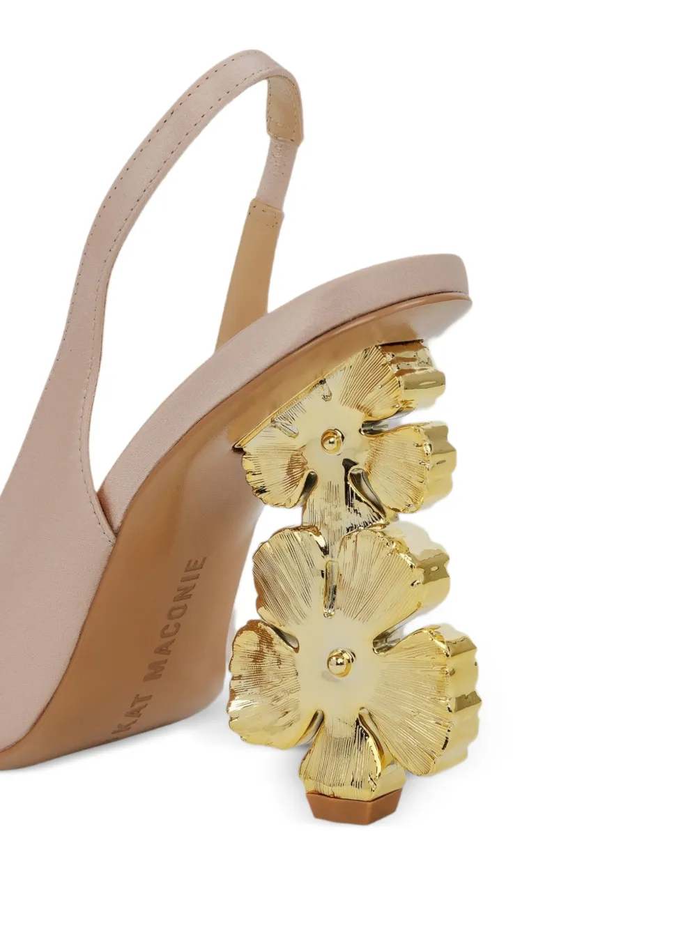 Kat Maconie Mona muiltjes met bloemenhak Beige