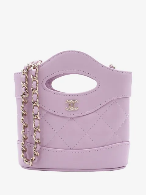 CHANEL Pre-Owned mikro 31 satchel-taske i skinnende lammeskind fra 2021-2026