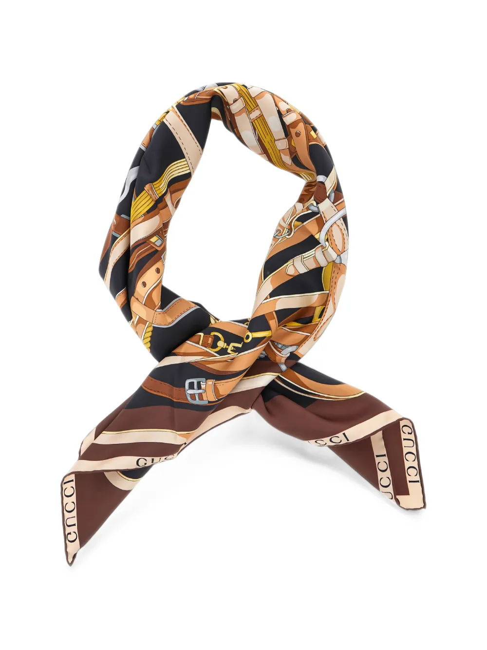 Gucci belt-print scarf Zwart